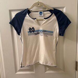 NCAA Norte Dame - Navy and Cream Short Sleeve Tee